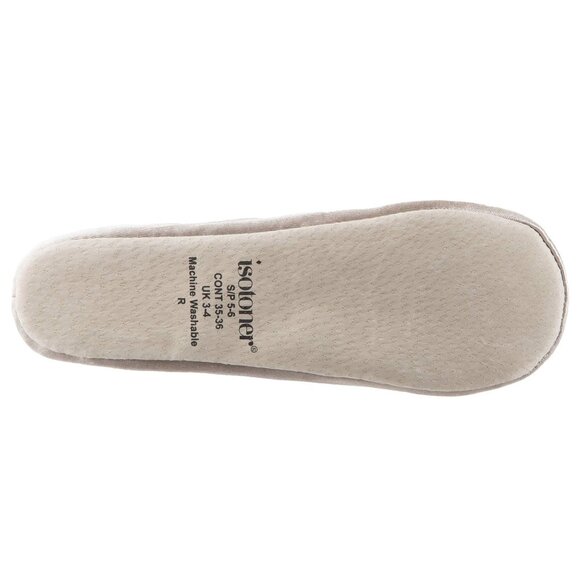 No Box Isotoner Women's Satin Ballerina Slipper Sand Tan Size S (5-6) $40 1C441 - Picture 3 of 4